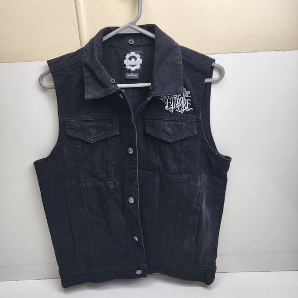 Crown The Empire (Band Autographed) Embroidered Denim Button Vest Men's Size S - Picture 1 of 7